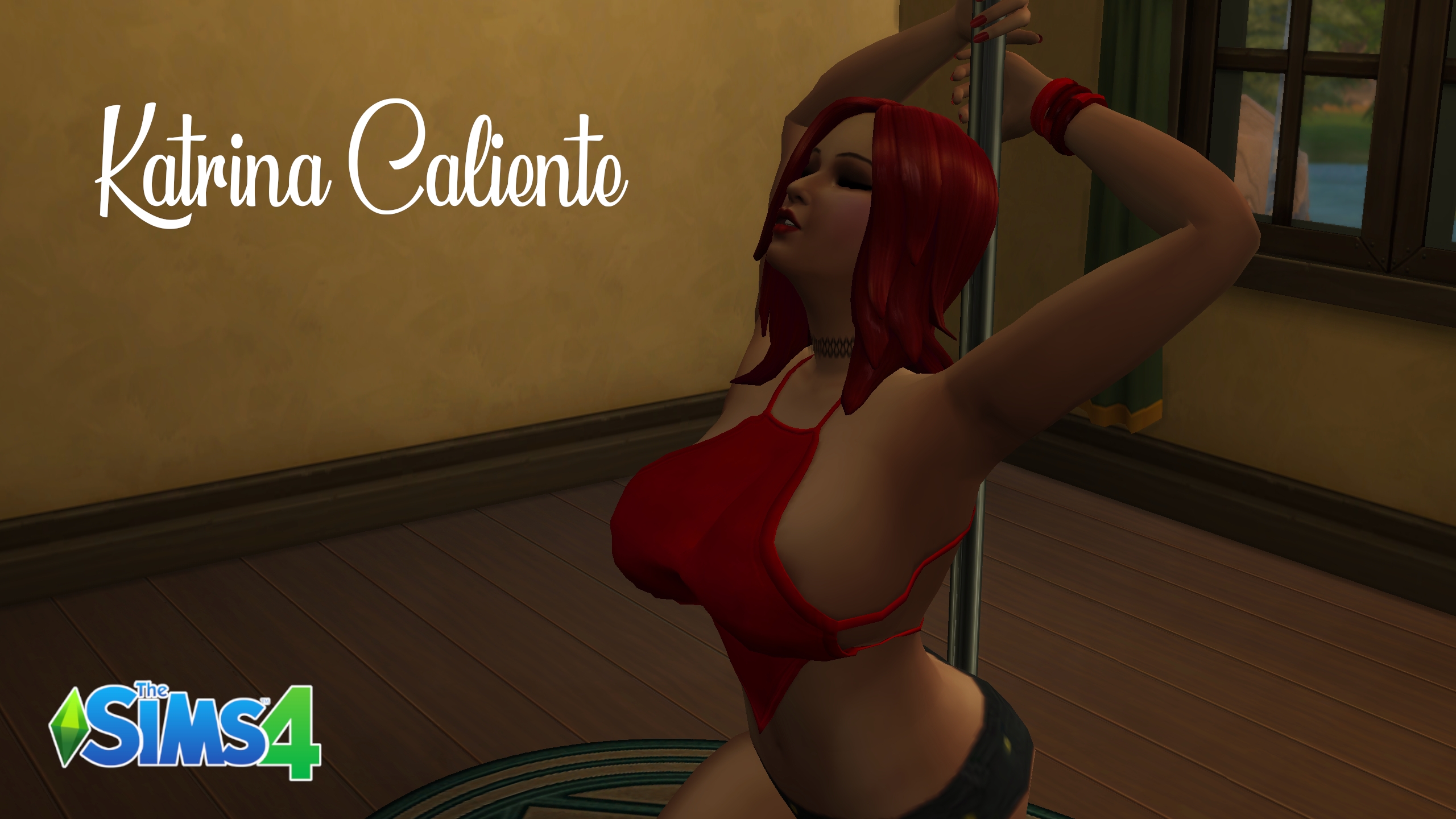 Sexy Katrina Caliente Wallpapers The Sims 4 Katrina Caliente Pole Dance Big Tits Big Ass Thong Sexy Bikini Thick Thighs Curvy Sexy Redhead 11