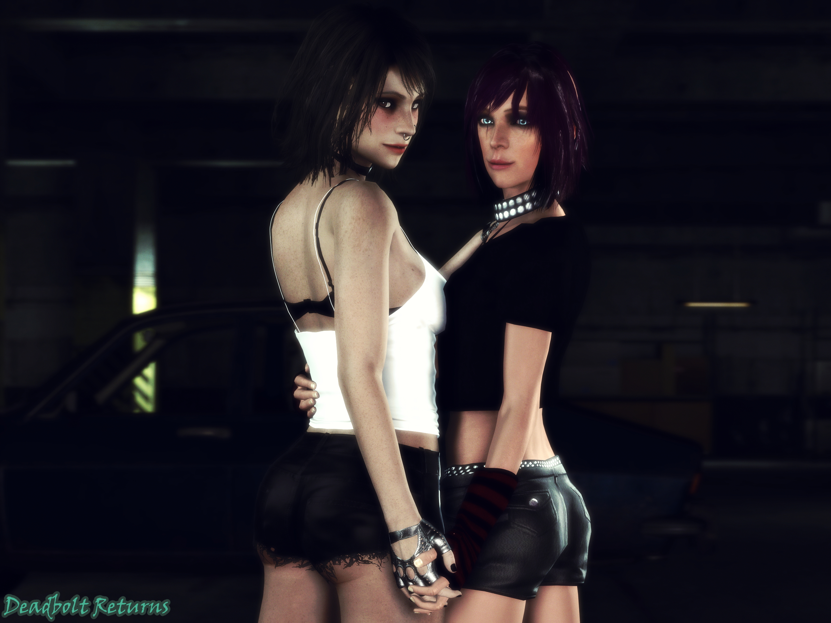 Heather and Annie  Van in Parking Lot Lewd Photoshoot Heather Morrison Annie Grene Original Sextape In Hell Sfm Source Filmmaker 3d Porn 3d Girl 3dnsfw Nsfw Original Character Original Series 4
