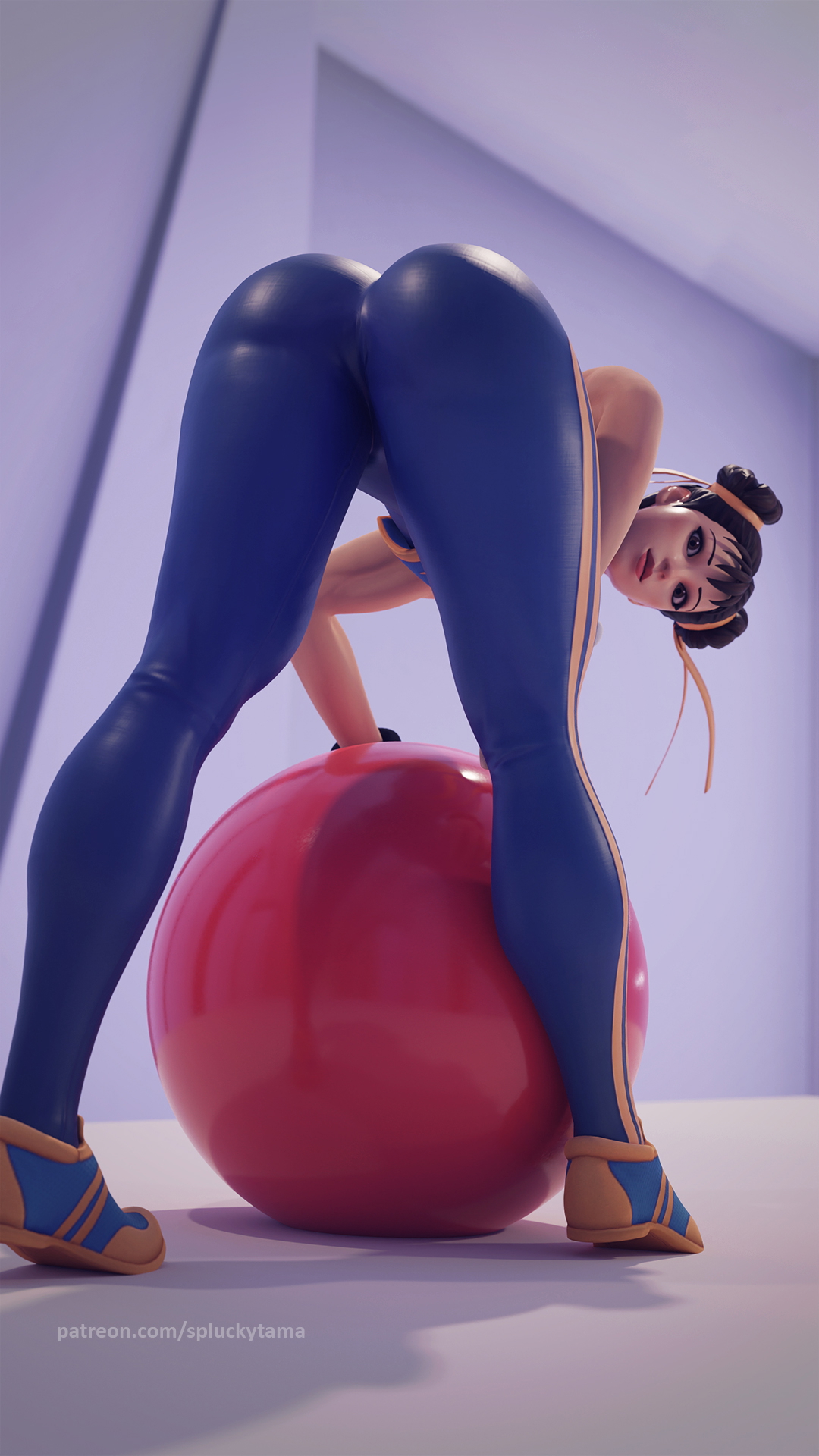 Chun-li would like some company for her workout Chun Li Street Fighter 3d Porn 3d Girl Workout Sexy Gym Ass Big Booty Back View Cheeks