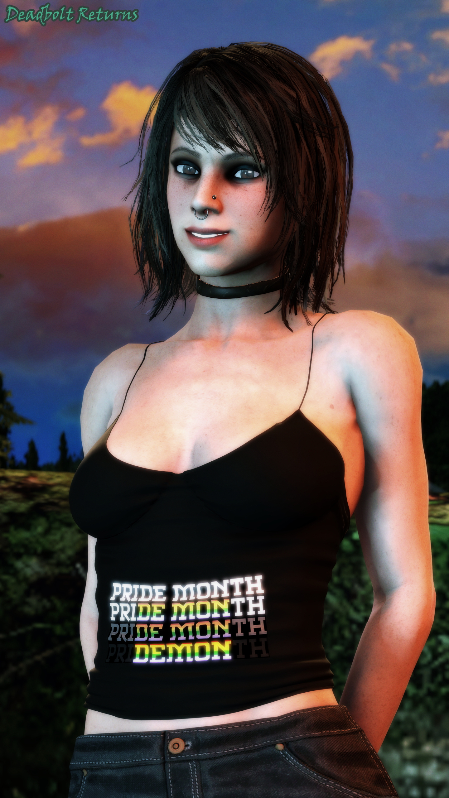 Heather Wishes You All a Happy and Safe Pride Month Heather Morrison Original Sextape In Hell Original Character Original Series Goth Goth Girl Big Tittied Goth Girlfriend Pridemonth 3d Girl 2