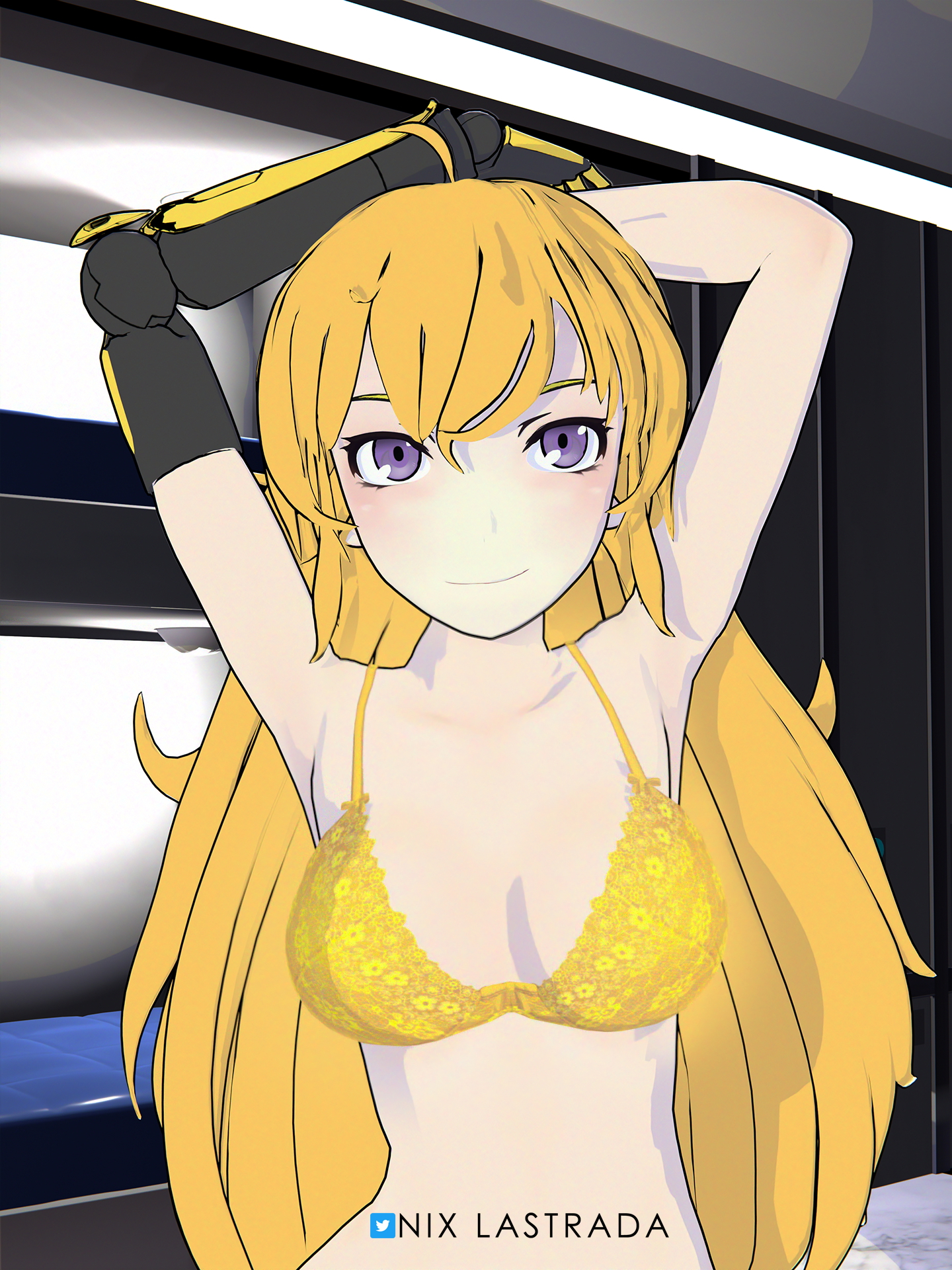 Yang Teasing Yang Xiao Long Rwby Sexy Sex 3d Porn 3dnsfw 3d Girl Boobs Tits Natural Tits Blonde Lingerie Sexy Lingerie Big Breasts Breasts Natural Breast