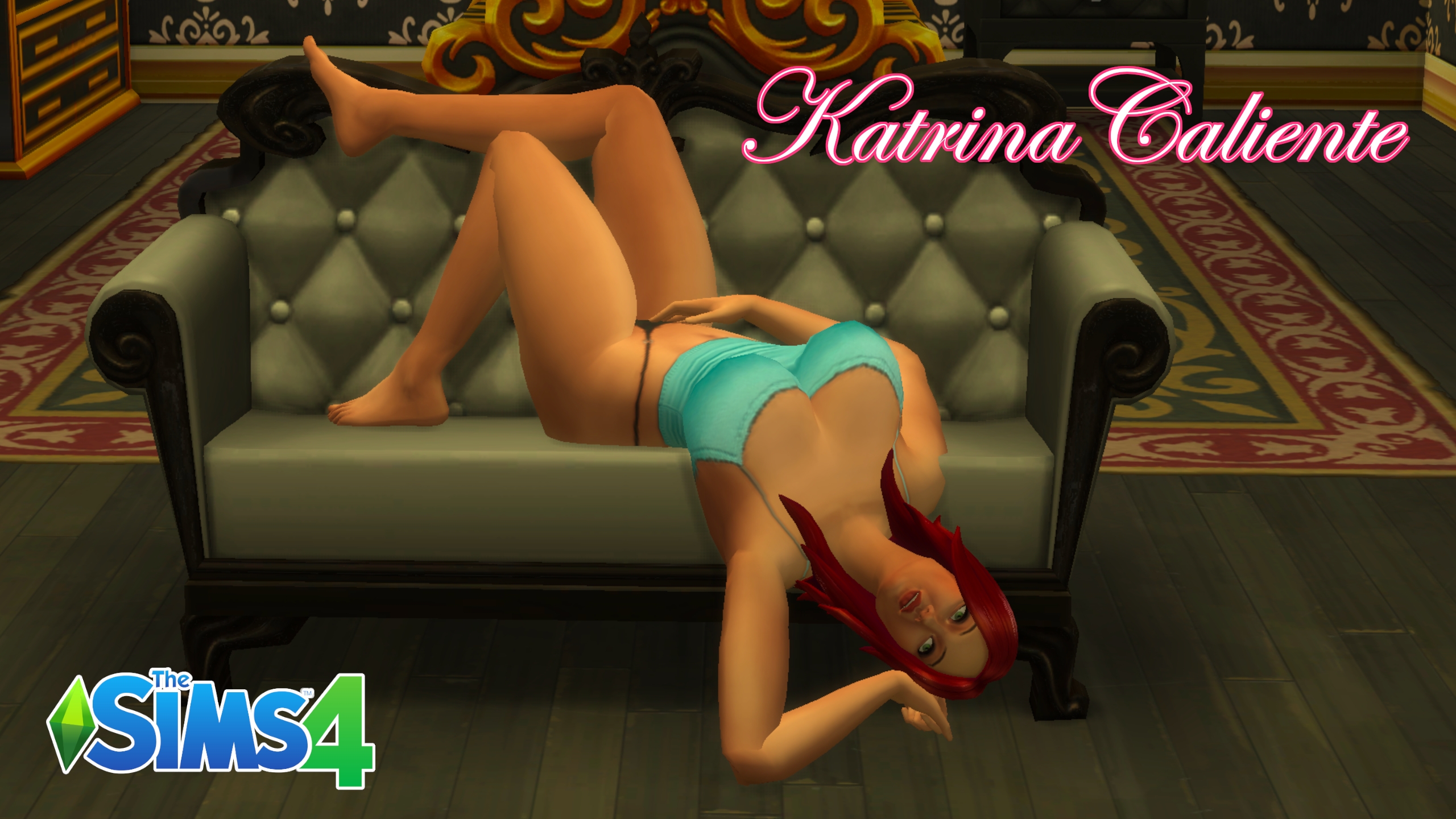 Katrina Caliente Desktop Wallpapers The Sims 4 Katrina Caliente Large Breasts Big Ass Thong Panties Red Hair Green Eyes Topless 2