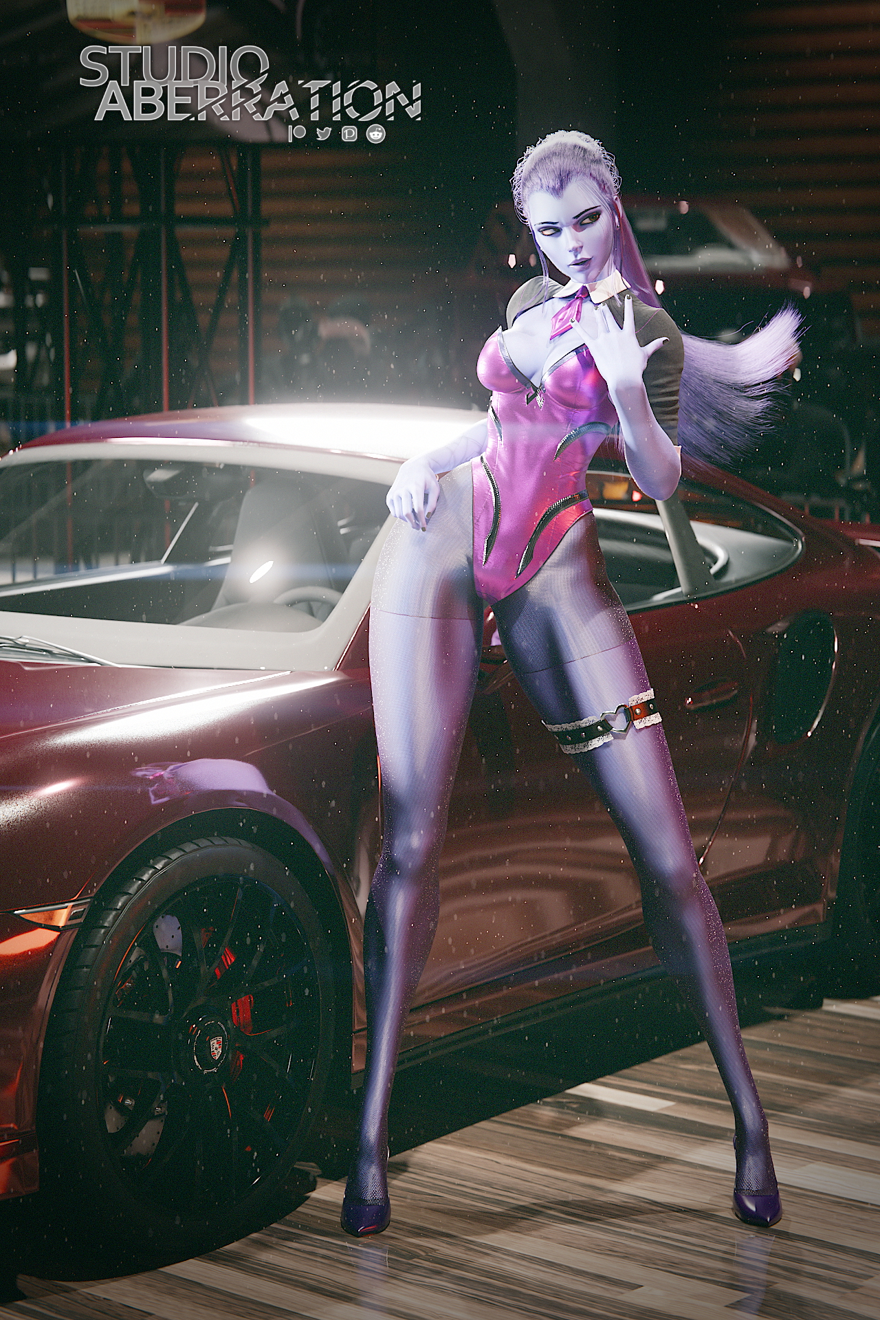 Widowmaker Carshow Bunny -Full Set- Widowmaker Overwatch Ass Thick Thighs Nylon Stockings Pantyhose Bunny Legs Spread Legs High Heels
