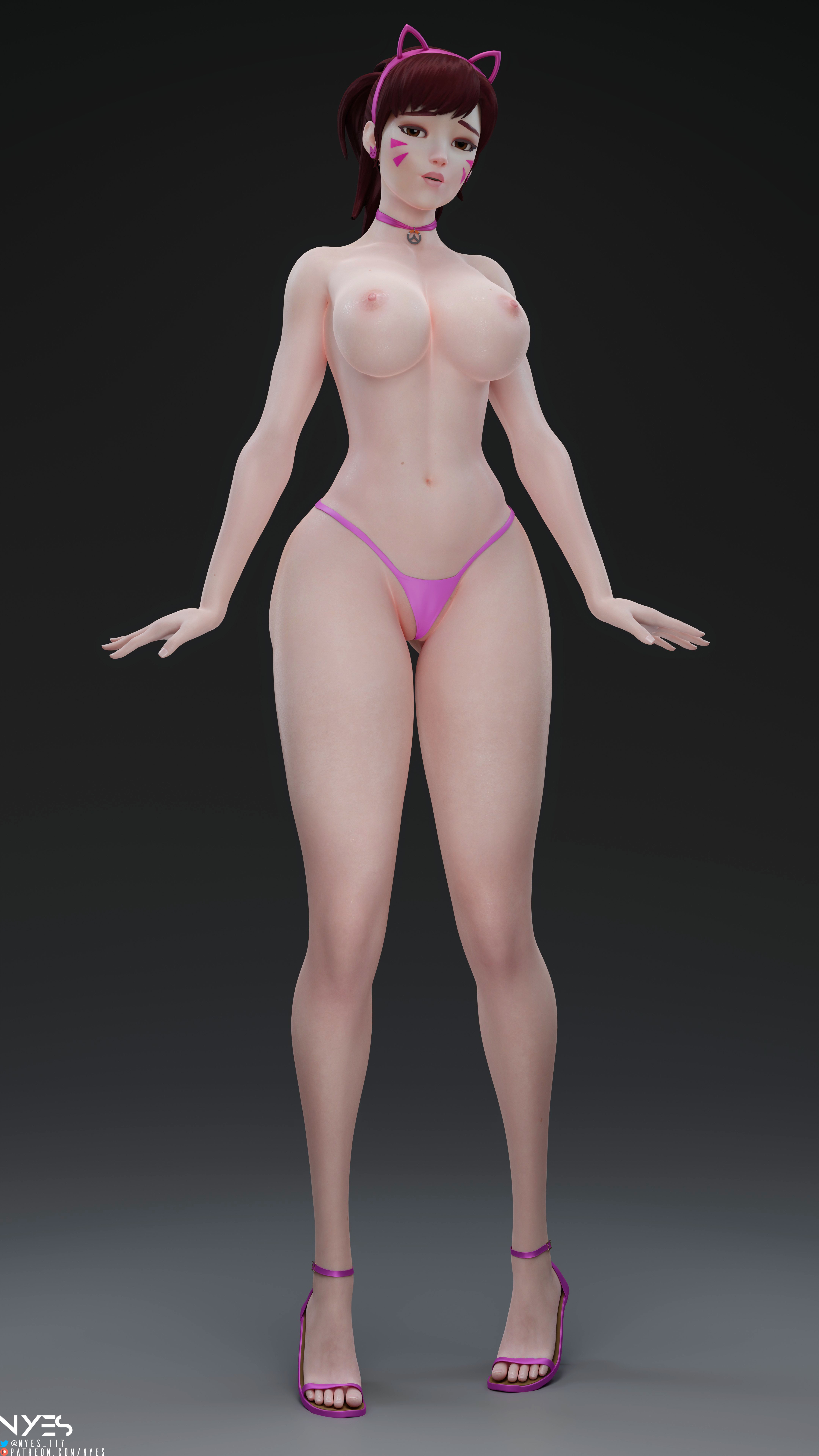 D.va (8K) Dva (overwatch) Overwatch Partially_clothed High Heels Big Tits Panties Pinup