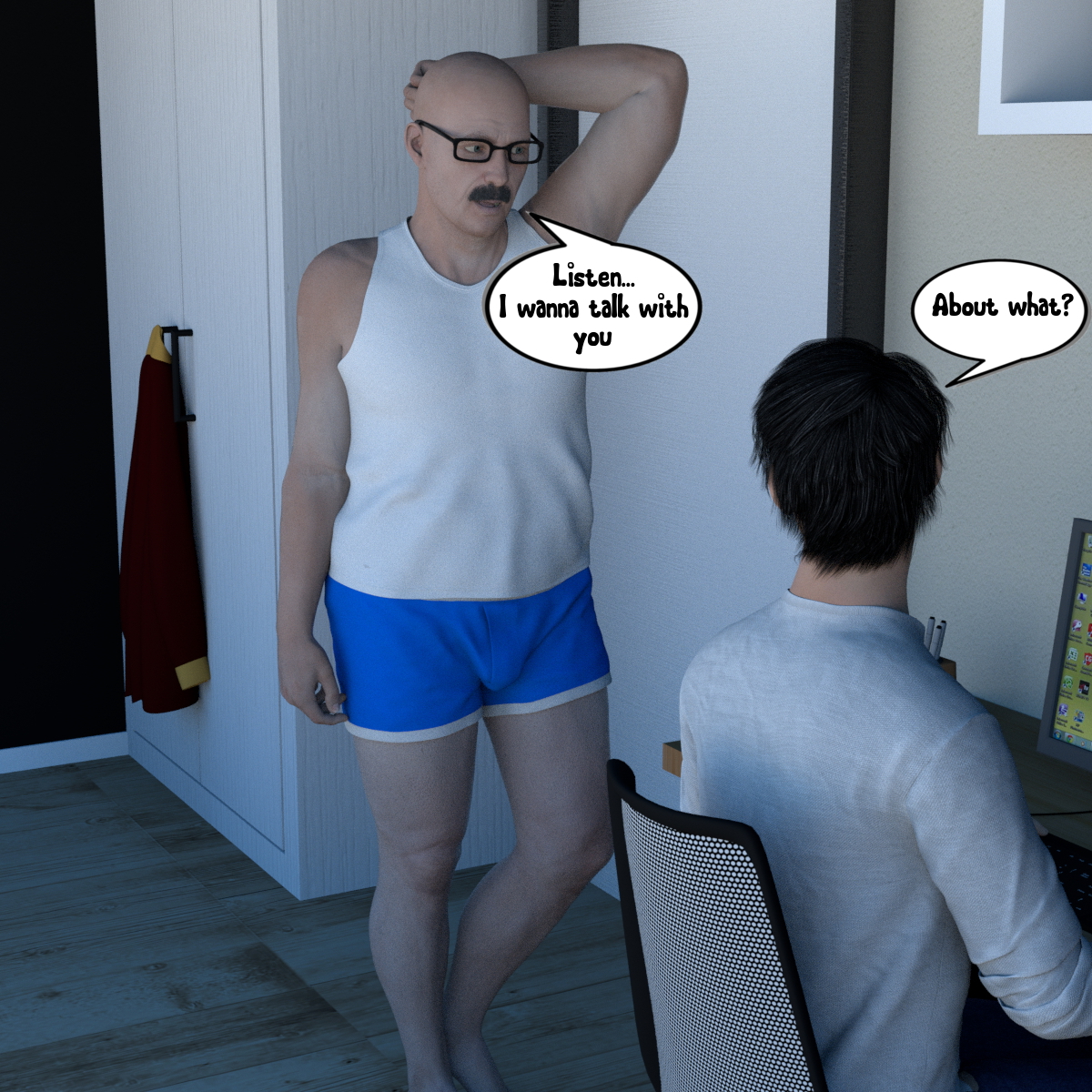 Father and Son  talk) Caroline Sara Linda Incest High Heels Milfy City Fanart Mom Sisters 3
