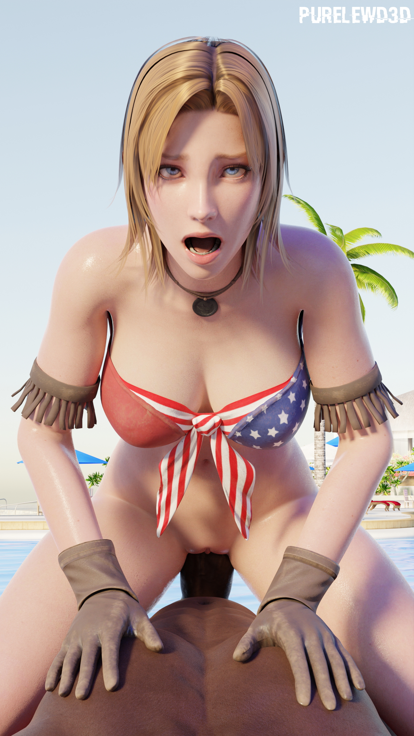 Tina Cowgirl Dead Or Alive Tina Armstrong Tina Big Tits Big Dick Big Cock Bbc Cowgirl Cowgirl Position American Straddling Pool Poolside Sexy 2