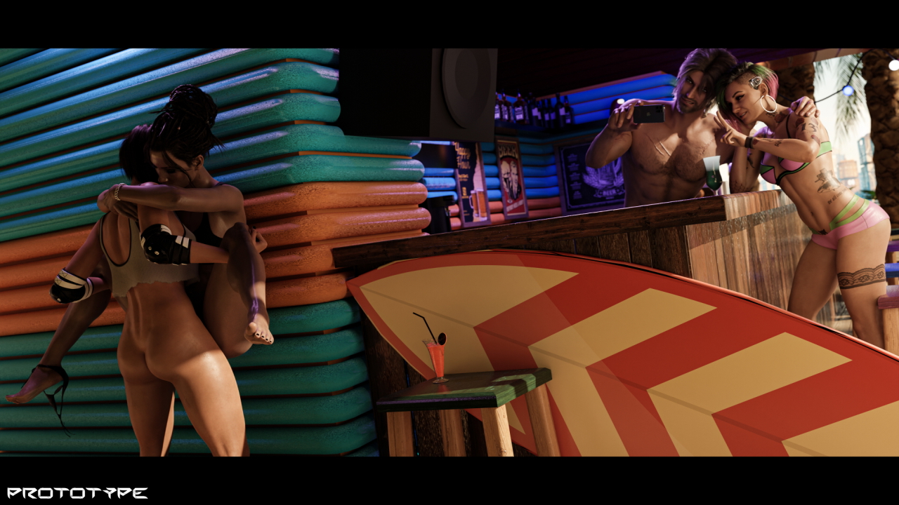 cyberpunk summertime Panam Palmer Panam Judy Alvarez Judy Cyberpunk2077 Cyberpunk 2077 V Cyberpunk Cyberpunk Cyberpunk2077fanart 2