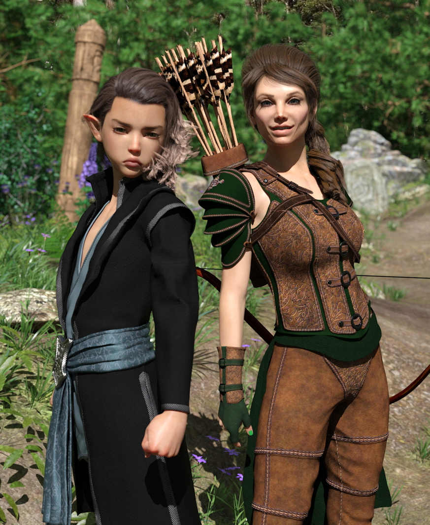 The twins  Toby and Mary Bell  Siblings Fantasy Outdoor