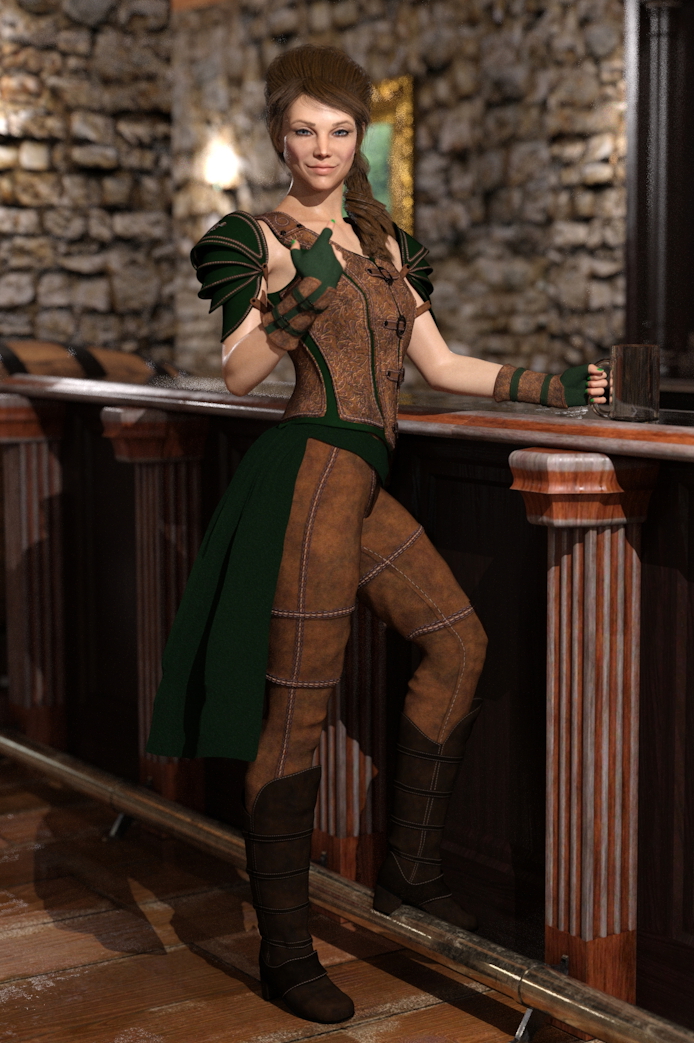 Mary Bell  Half-elf Fantasy Tavern 3d Girl