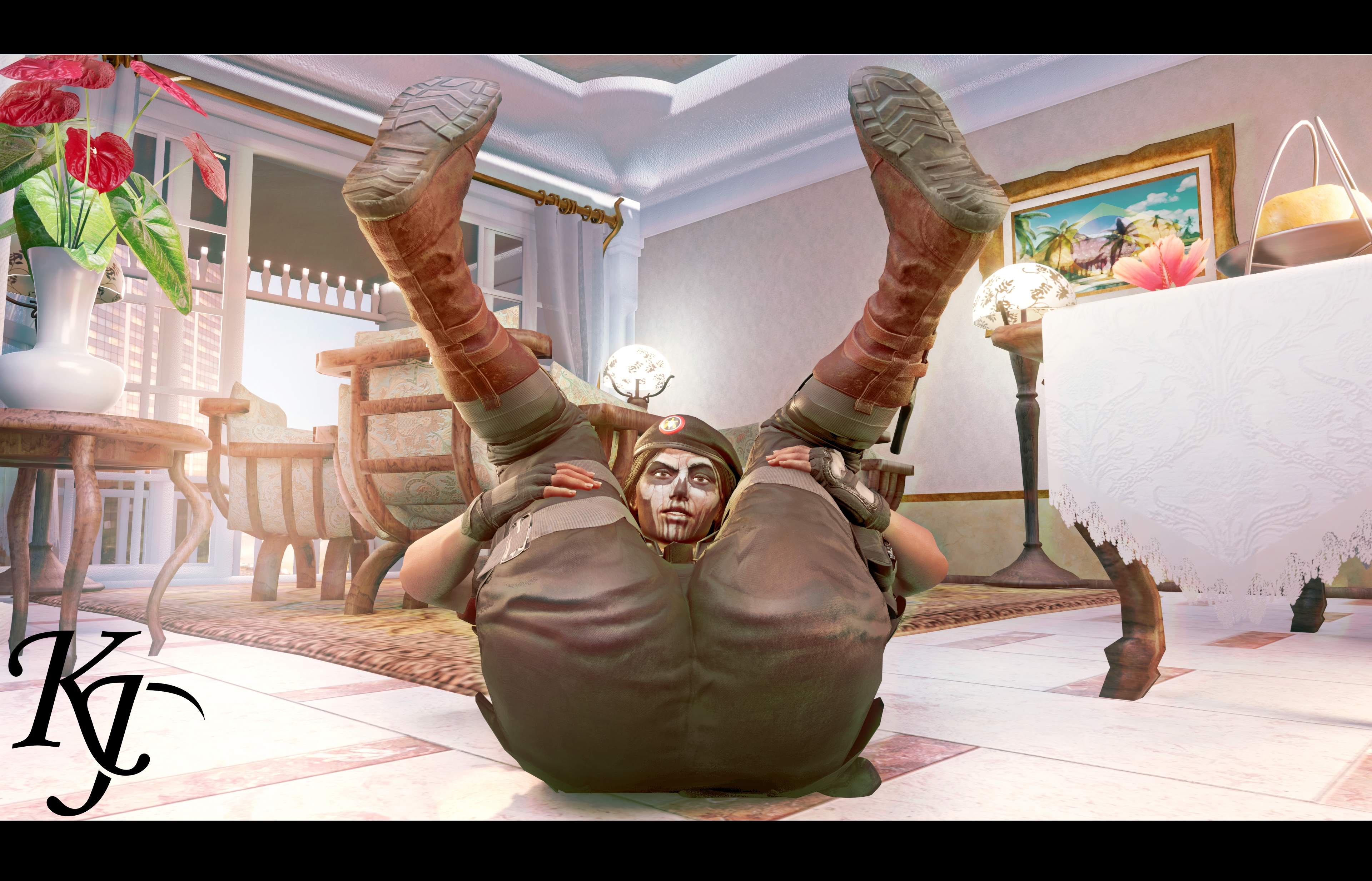 Cav the flexible Rainbow Six Siege Caveira Feet Butt 2