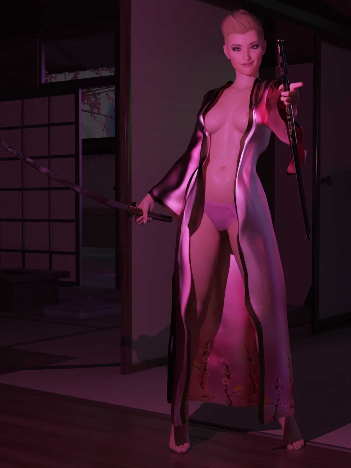 Watch your step Nicole Become A Rock Star Sword Kimono