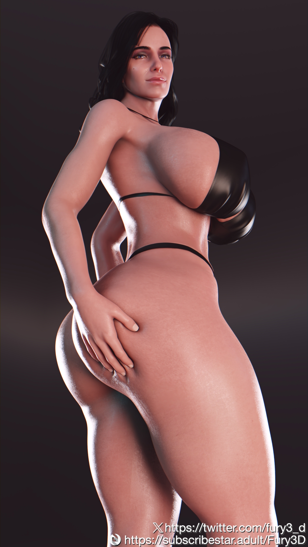 Yennefer The Witcher Yennefer di Vengerberg Yennefer (witcher) Thicc Huge Boobs Huge Ass Solo Pinup Bikini Nude 3d Porn 3
