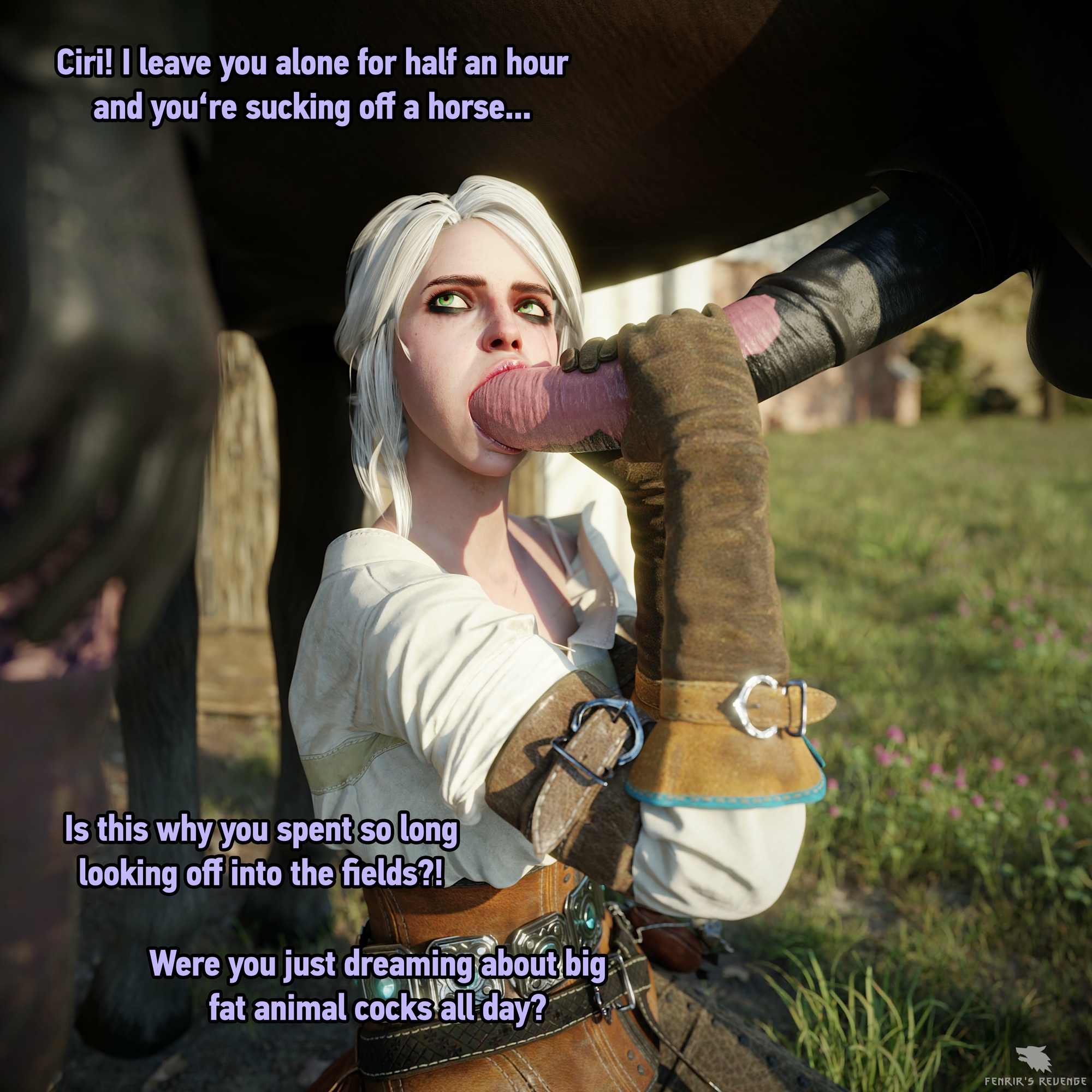 Busted Ciri (The Witcher) The Witcher Horse Horsecock Blowjob Deep throat 2