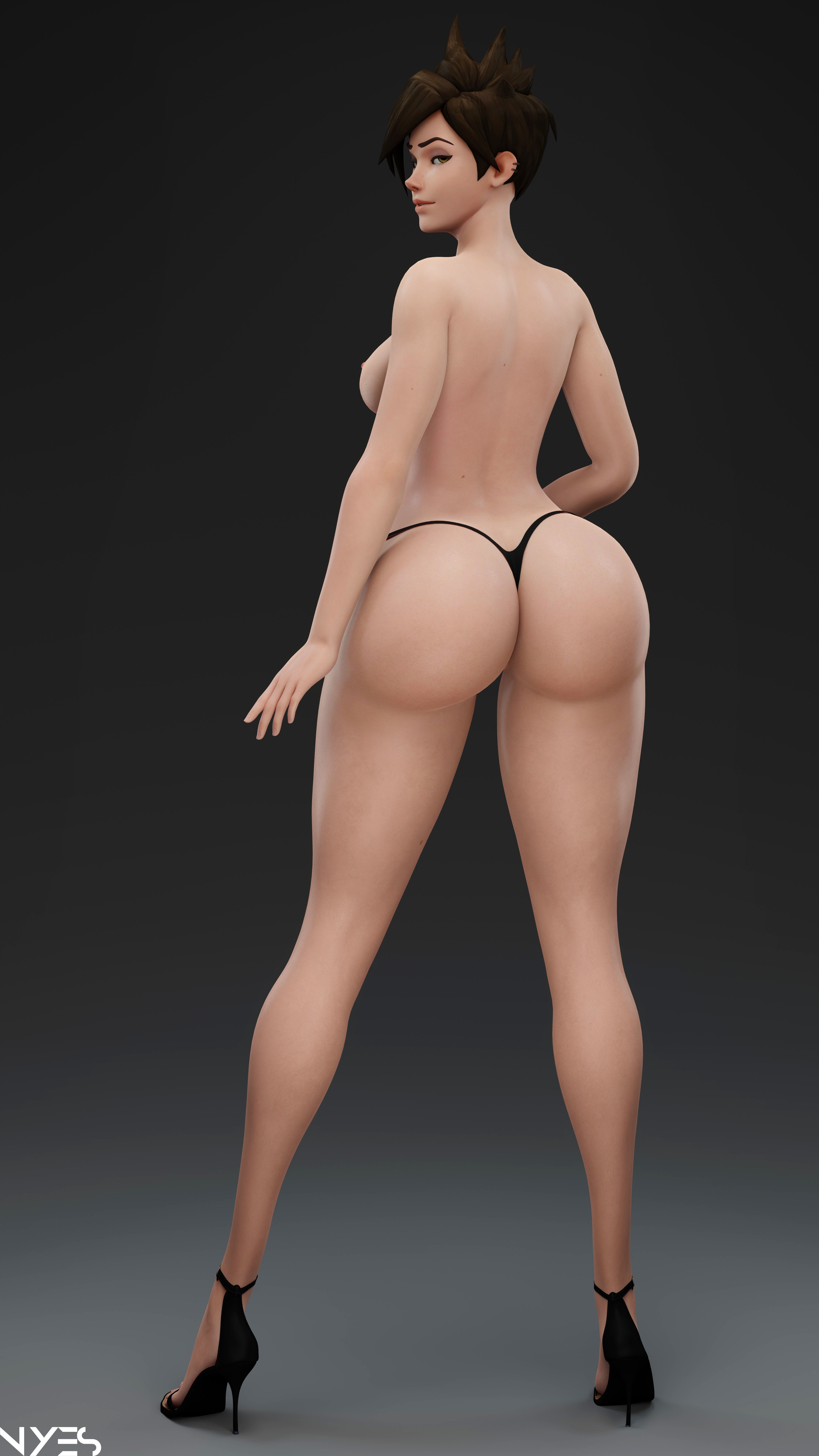 Tracer Tracer Overwatch Partially_clothed High Heels Ass Pinup