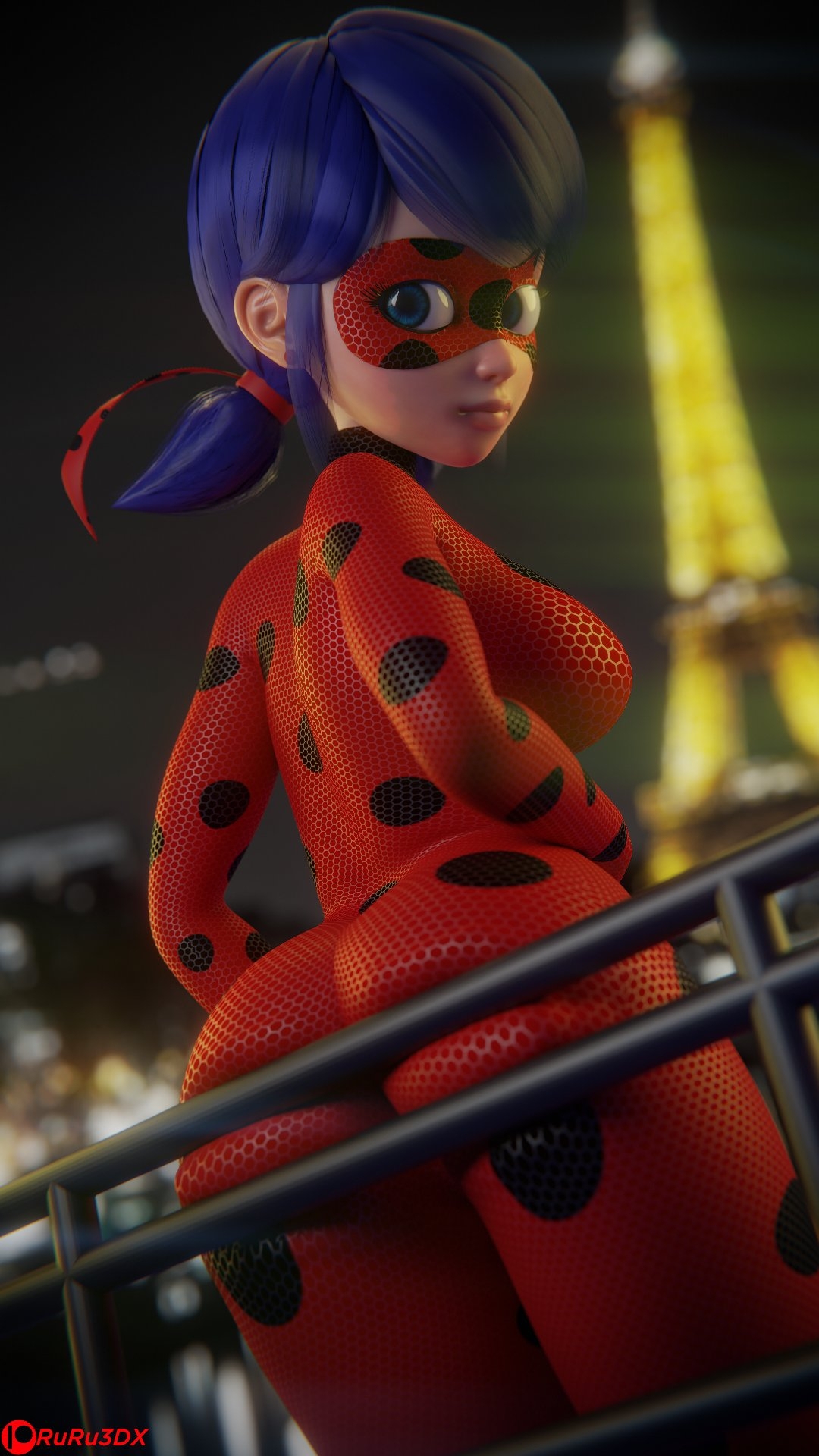 Lady Bug Ladybug Bubble Butt Tight Clothes Looking At Viewer