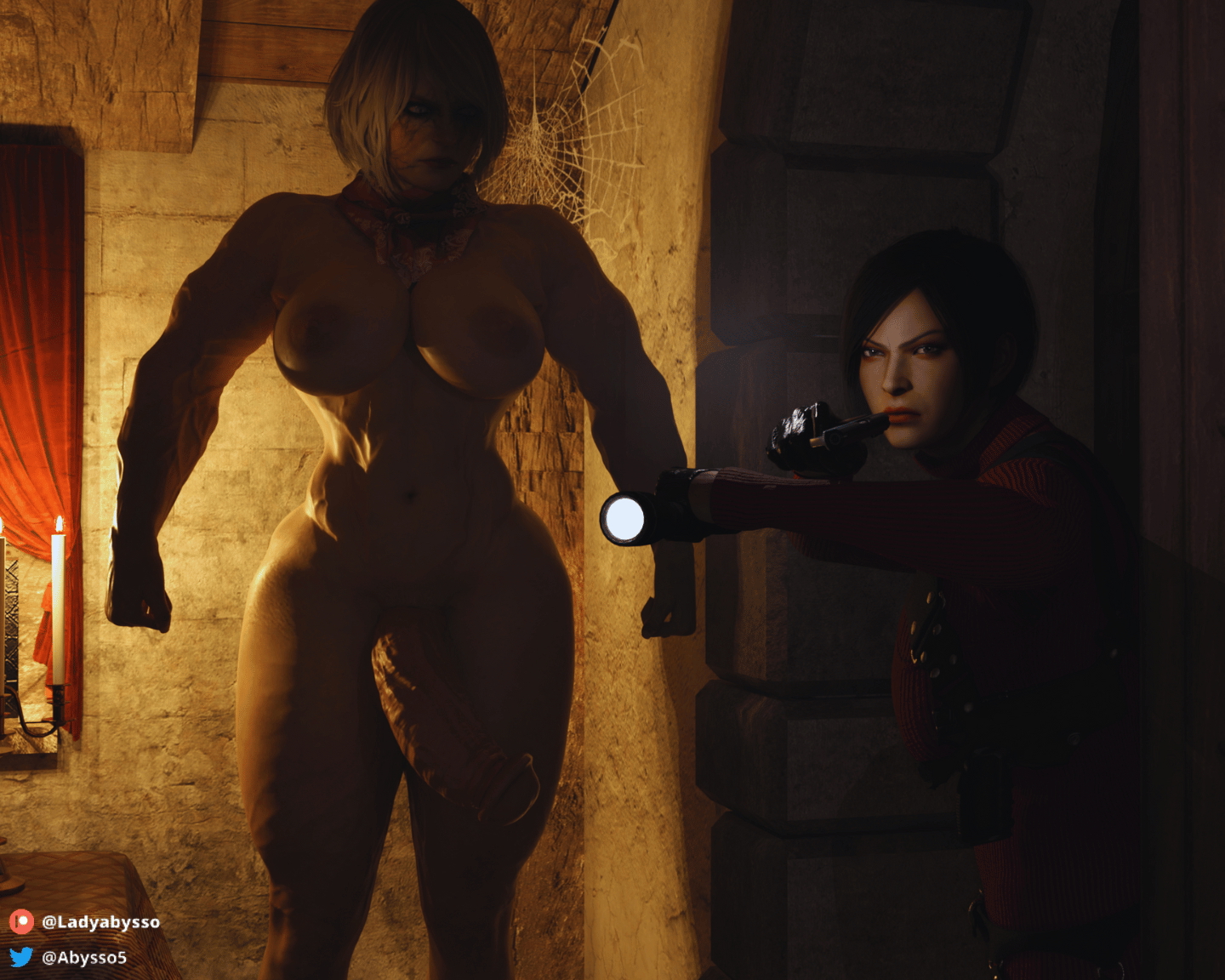 ADA WONG - BROKEN WAYS Ashley Graham Ada Wong Resident Evil Resident Evil 4 Remake Muscles Muscular Girl Futanari Dickgirl Futa