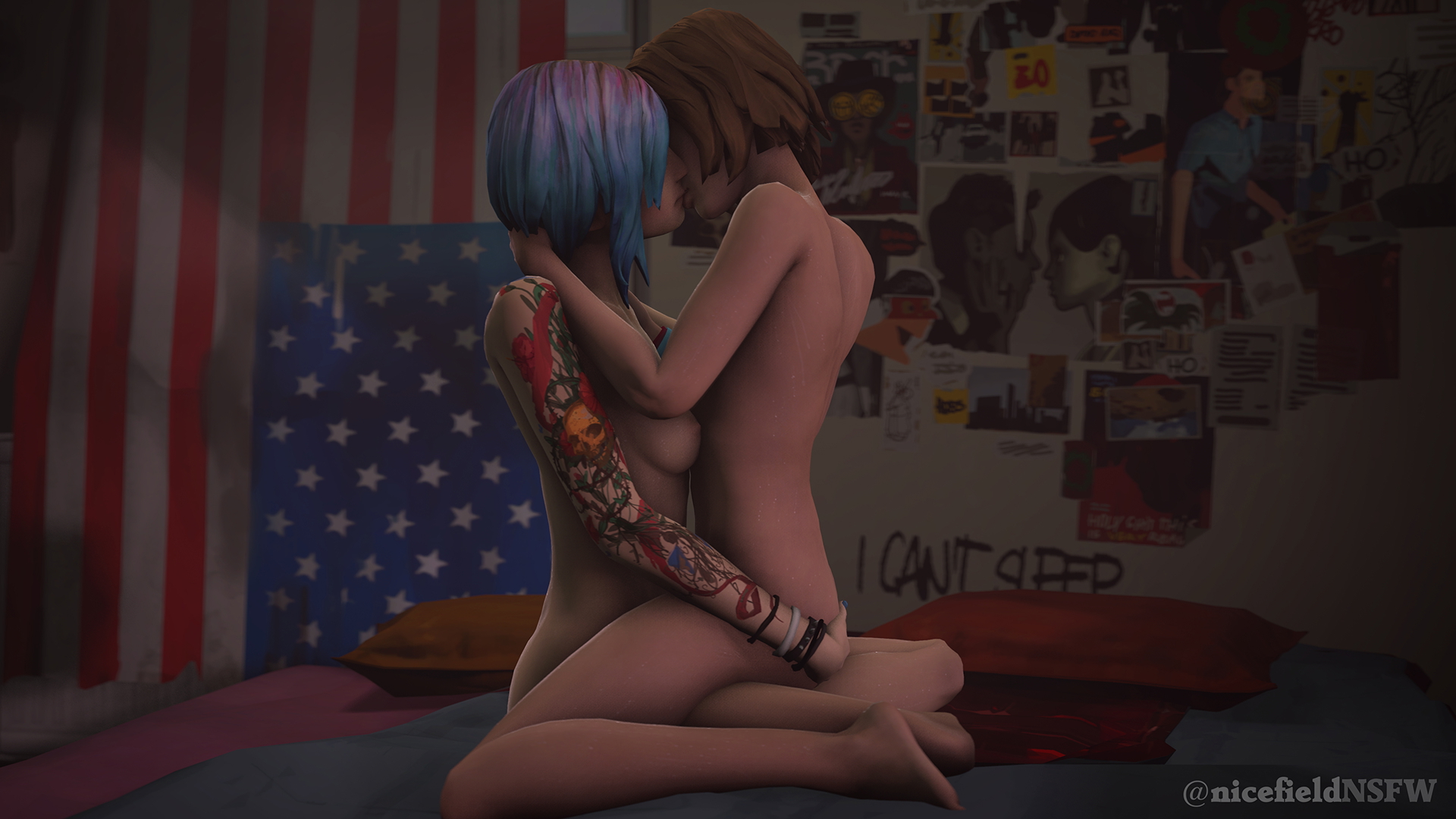 The First Kiss screenshot album Life Is Strange Max Caulfield Chloe Price Pricefield Rule 34 Teen Lesbian Petite Blue Hair Tattoo Kissing Orgasm Source Filmmaker 26