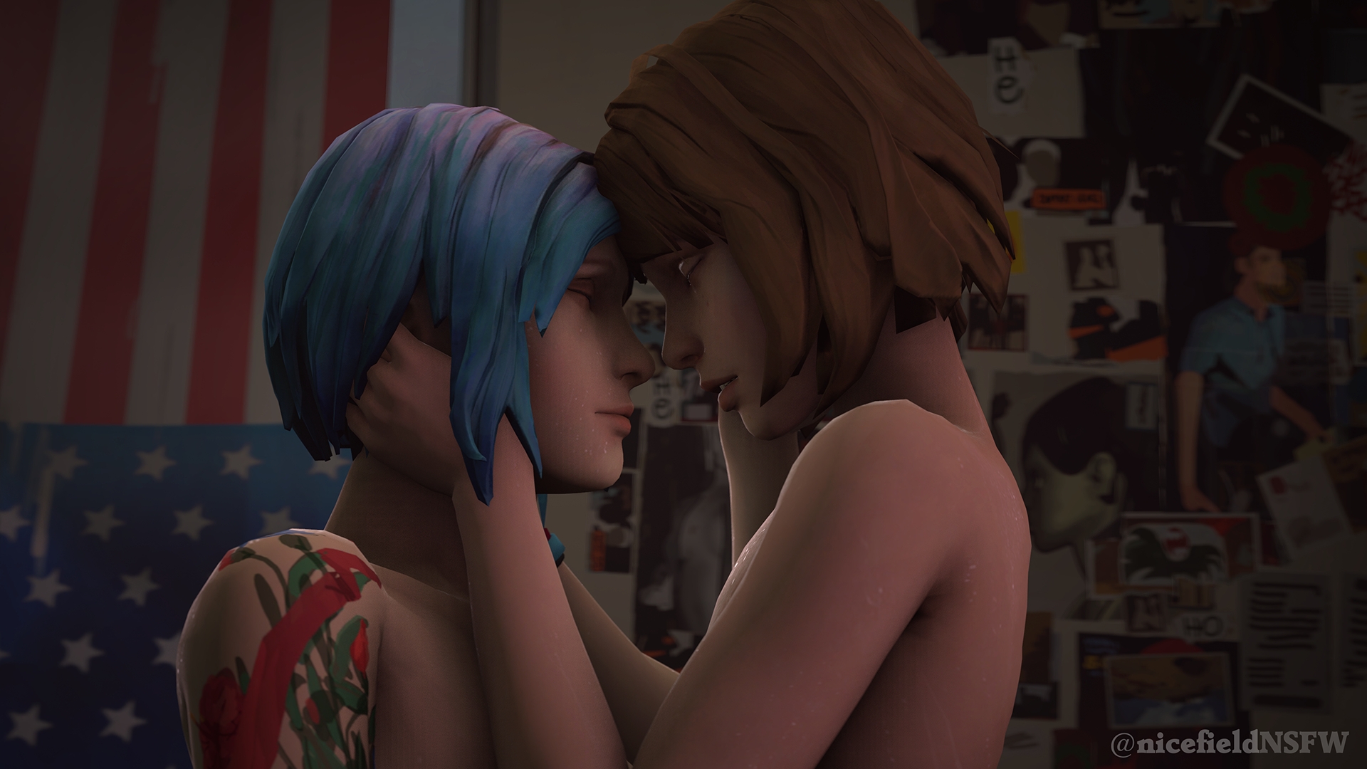 The First Kiss screenshot album Life Is Strange Max Caulfield Chloe Price Pricefield Rule 34 Teen Lesbian Petite Blue Hair Tattoo Kissing Orgasm Source Filmmaker 29