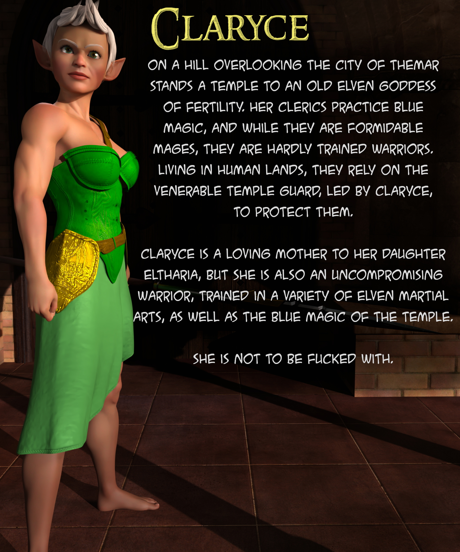 Claryce Commander of the Temple Guard  The Alathari