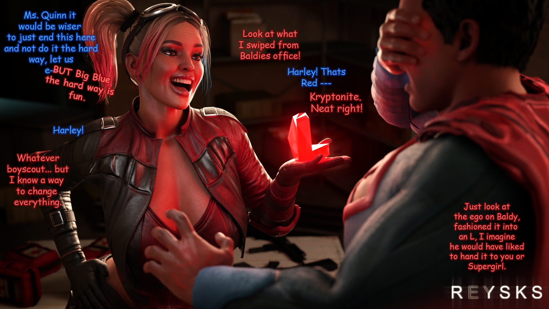 Harley Quinn and Superman - Red Kryptonite Harley Quinn Superman Dc Comics Anal Dick In Boobs Big boobs Dick Massive Dick