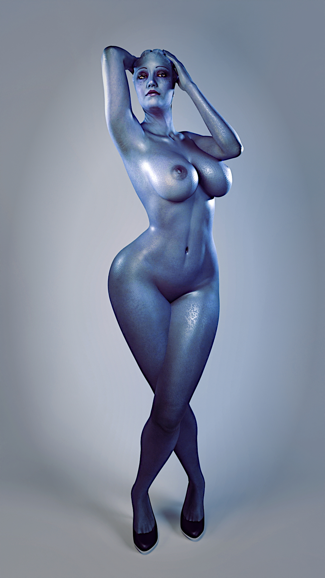 Warm-Up render   4/4   Mass Effect Asari (mass Effect) Liara Pinup