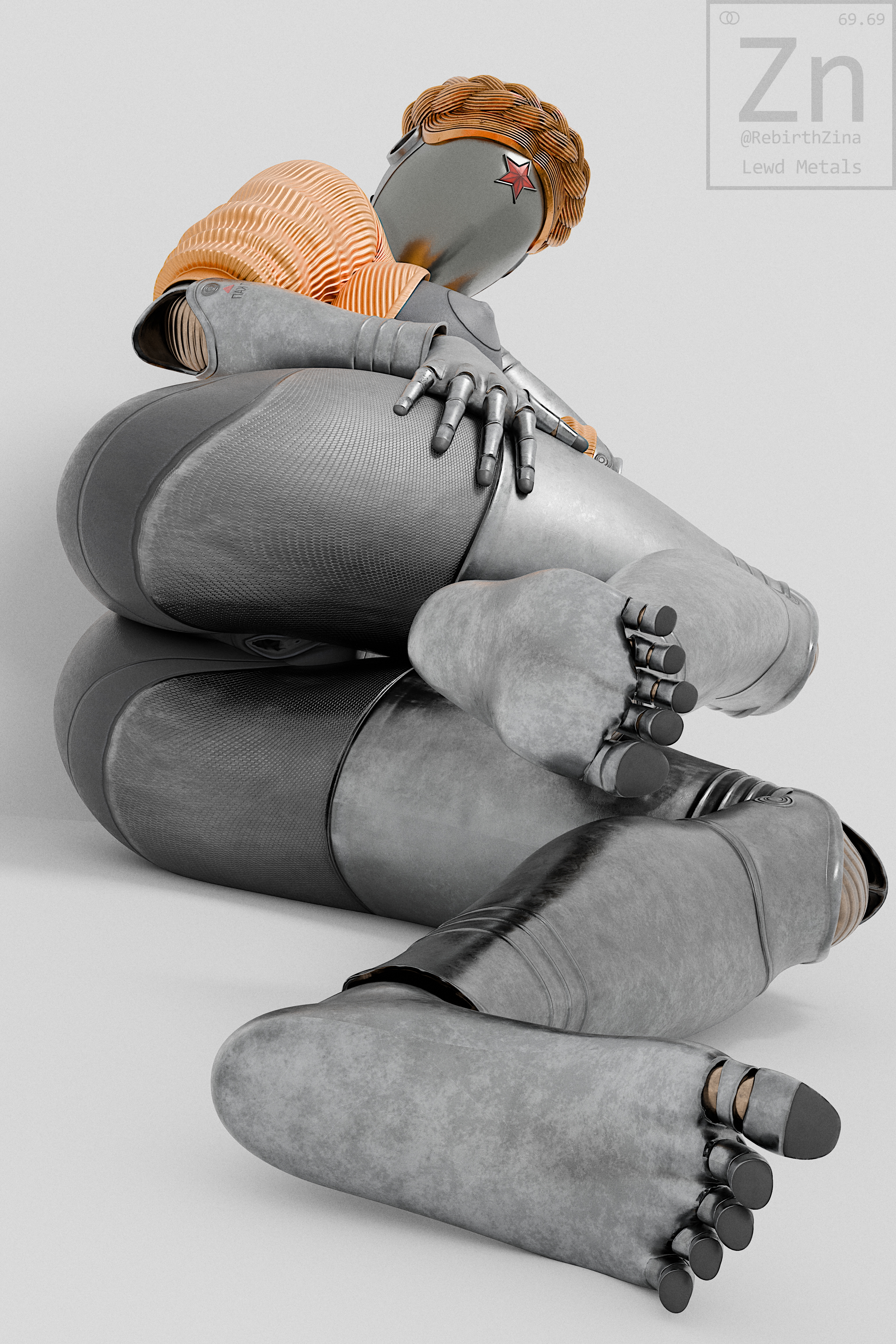 White set. Atomic Heart The Twins (atomic Heart) Posing Showing Her Body 2