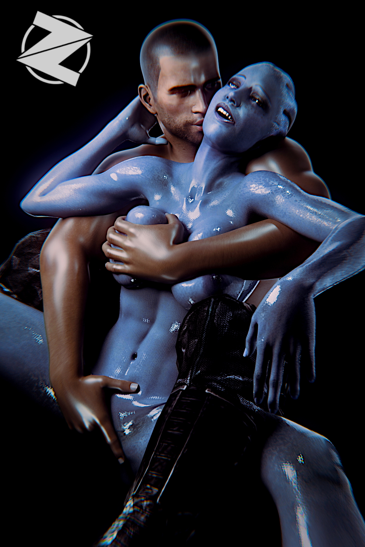  Connection  Mass Effect Asari (mass Effect) Liara Commander Shepard Male Shepard Fingering