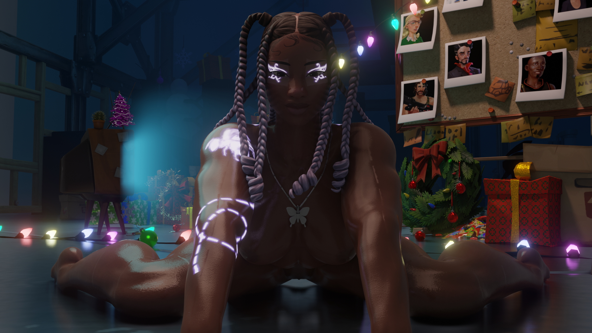 Zuri stretching Zuri Fortnite Chocolate Cake Ebony 3