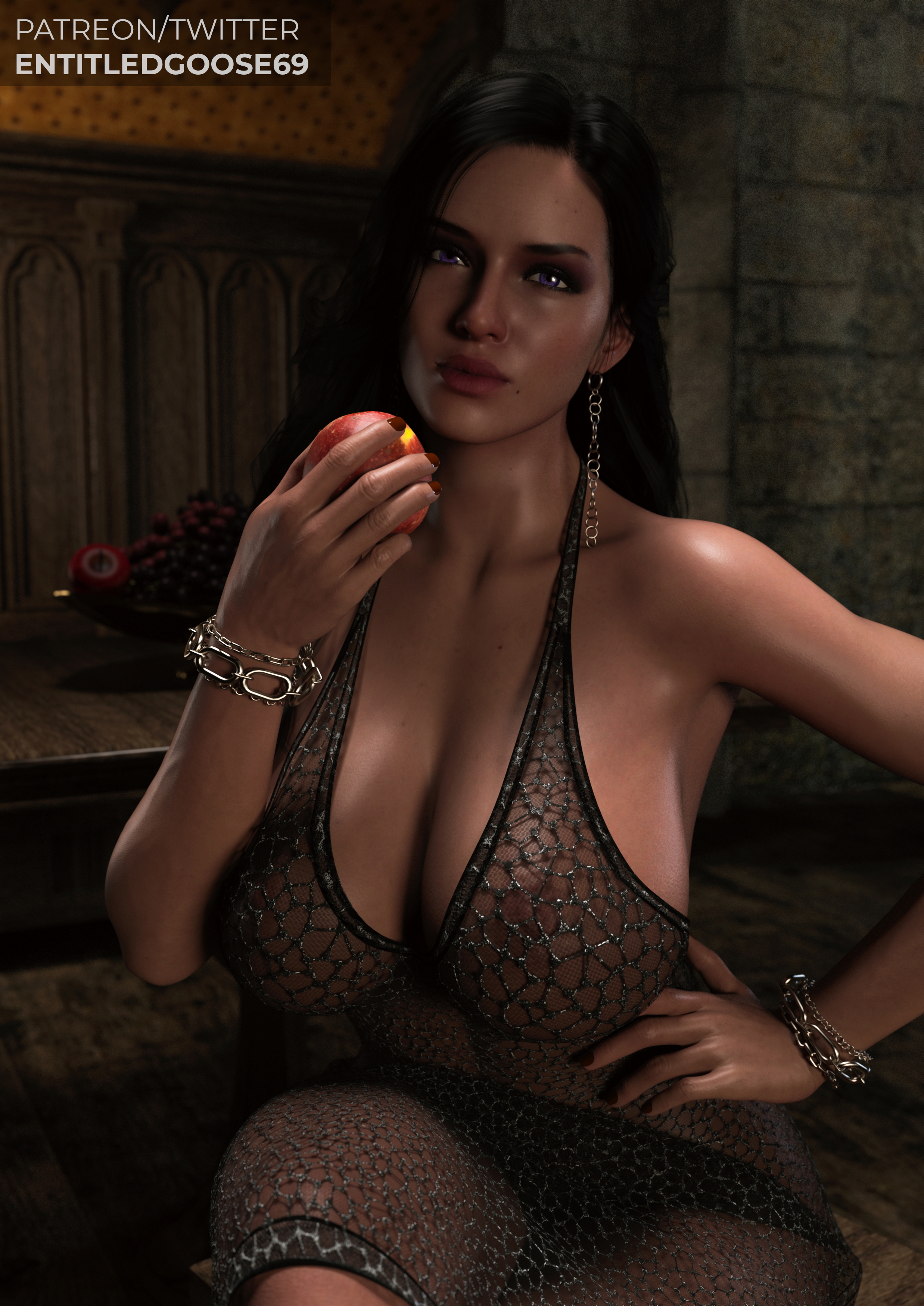 eating an apple