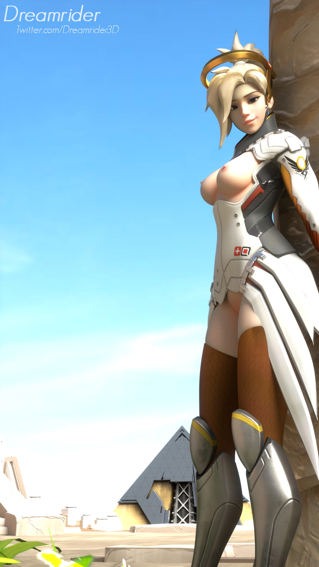 Sexy Mercy Mercy Overwatch 3d Porn Half Naked Nude Pose Sexy Natural Boobs Horny Face