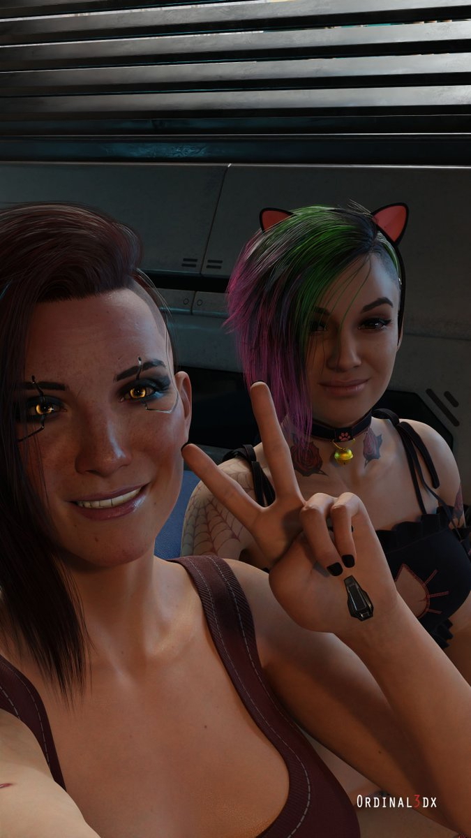 Judy and V chilling together. Judy V Cyberpunk2077 Renders 2