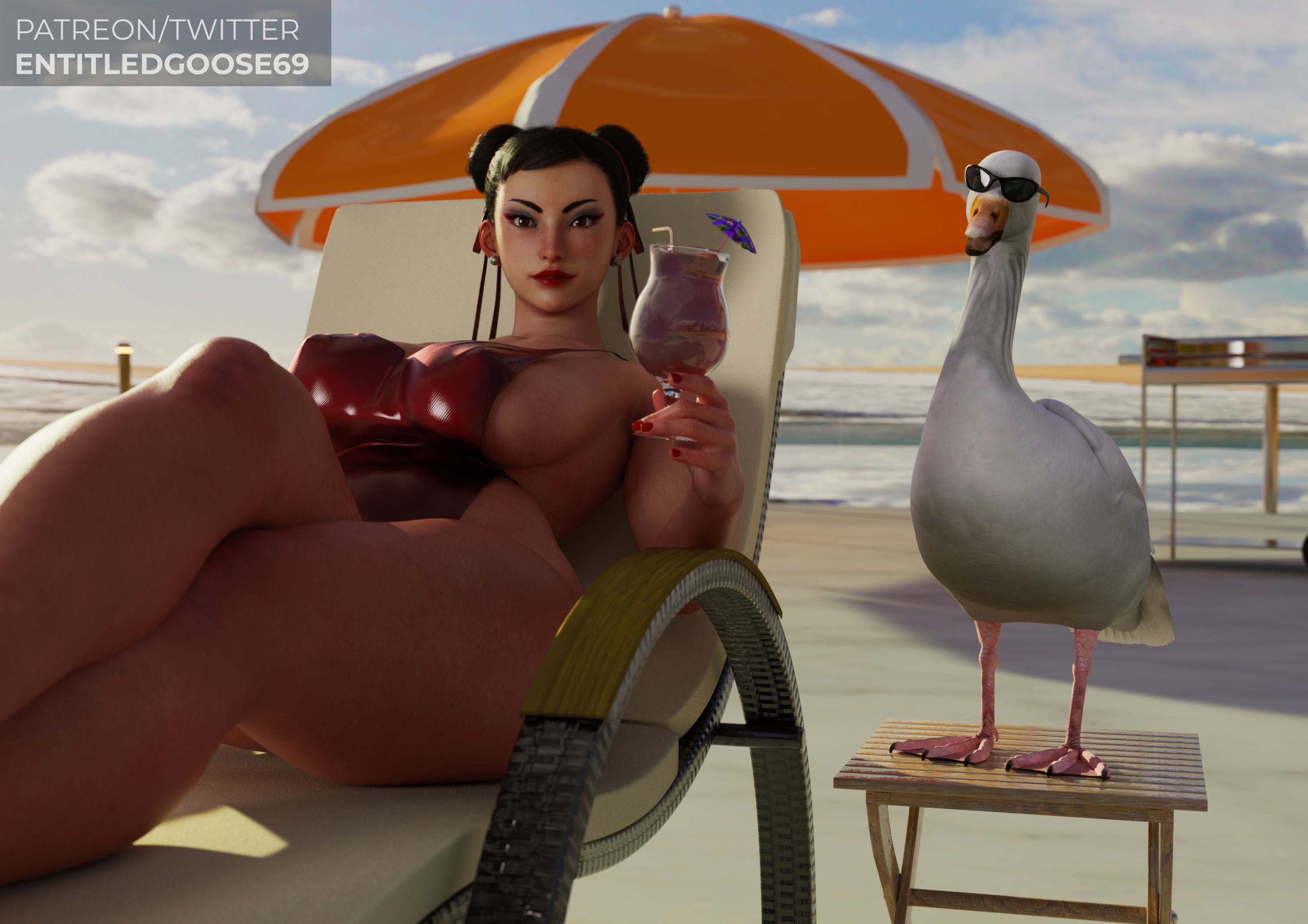 Chun Li with de goose