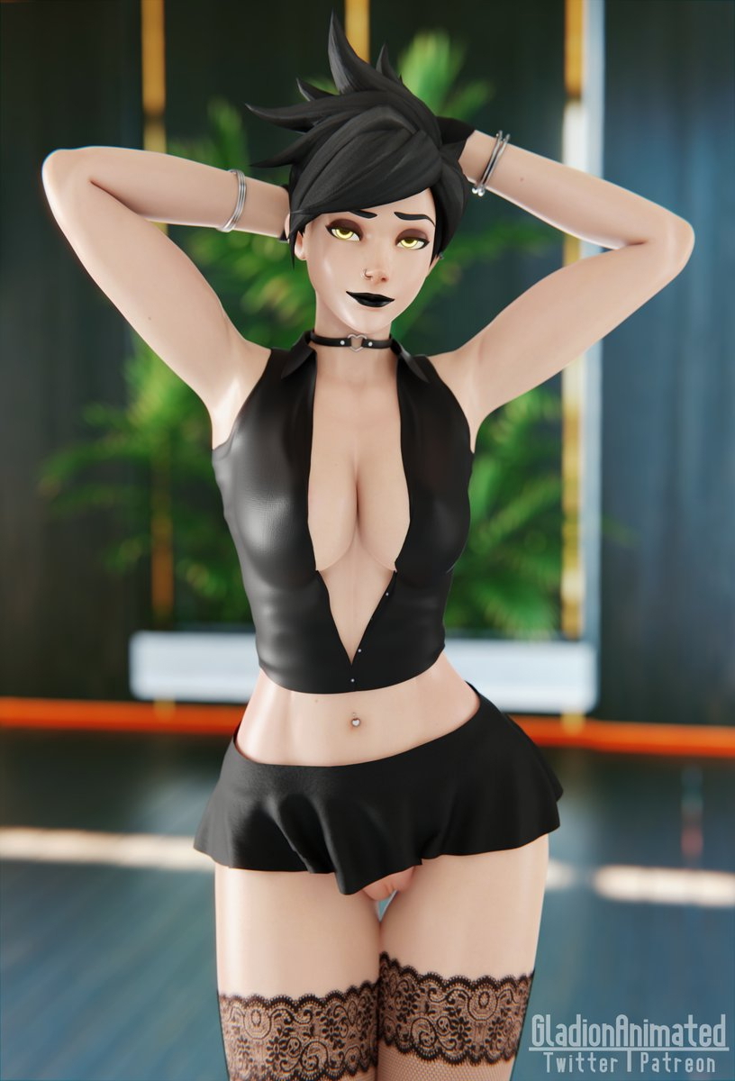 Model poses  hits follower milestone. Overwatch Model Patreon Nsfw