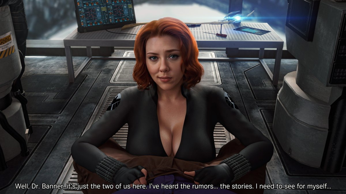 Black Widow Poking the Bear Hulk Avengers Secret Nsfw