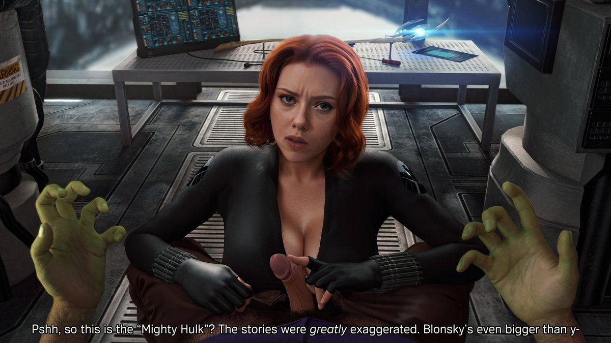 Black Widow Poking the Bear Hulk Avengers Secret Nsfw 2