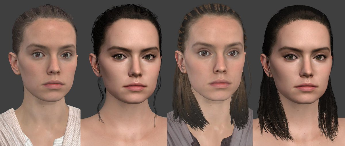 Reys still got some more work to do but I made a quick comparison pic to show just how far the models come from the original Battlefront 2 models it started as Rey Comparison Model
