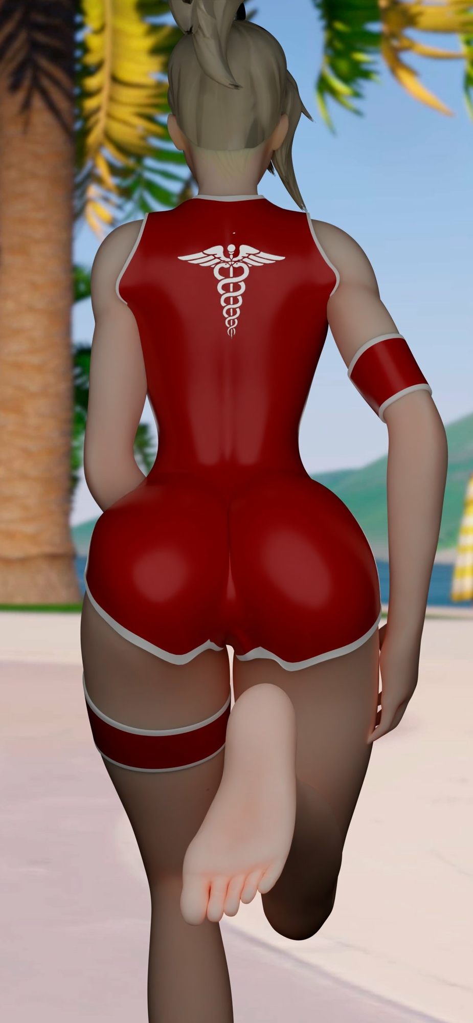 Poses with Mercy Mercy Overwatch 3d Porn Nude Pose Naked Armor Ass Feet Pink Pussy Butt Hole Pink Anus From Behind 2