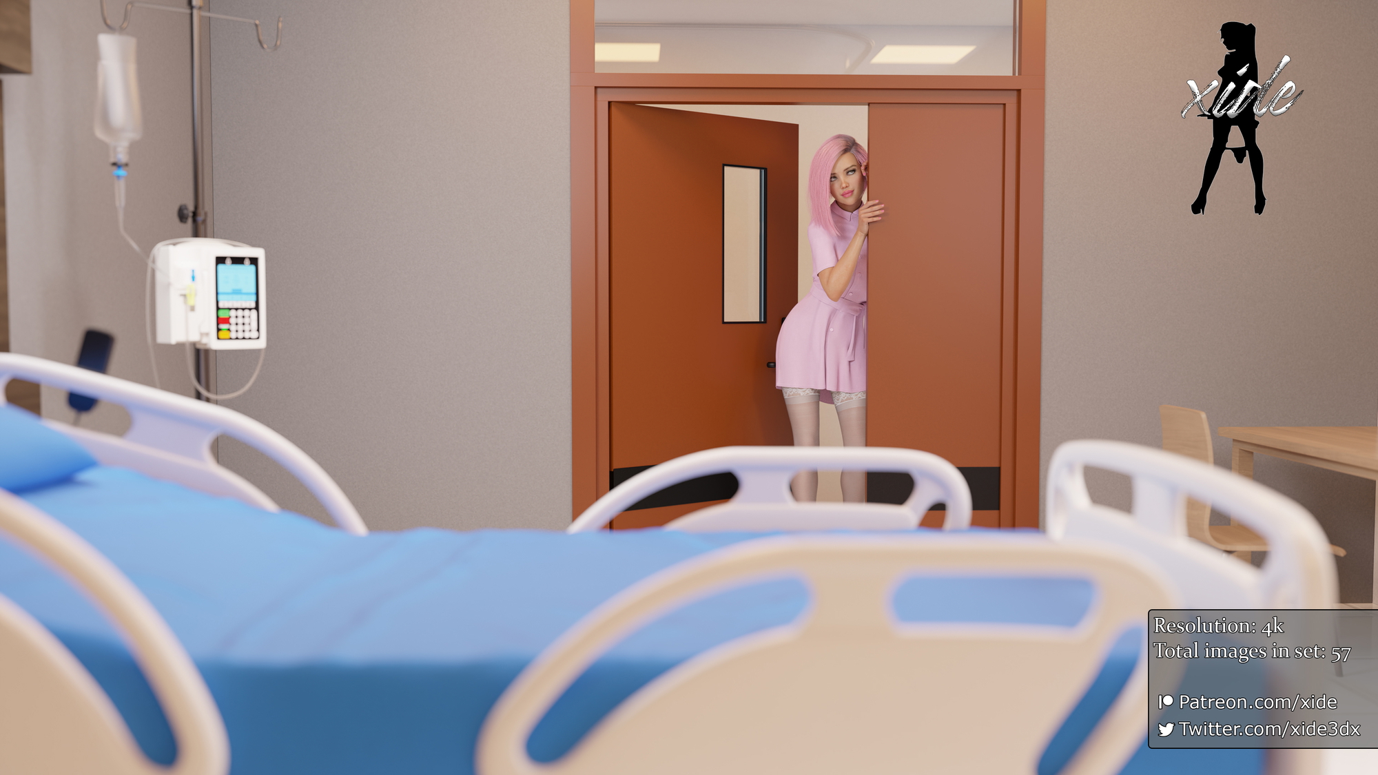 Triniti and Xayla - Sneaking away Parts 1-3  Lesbian Masturbation Stockings Nurse 2