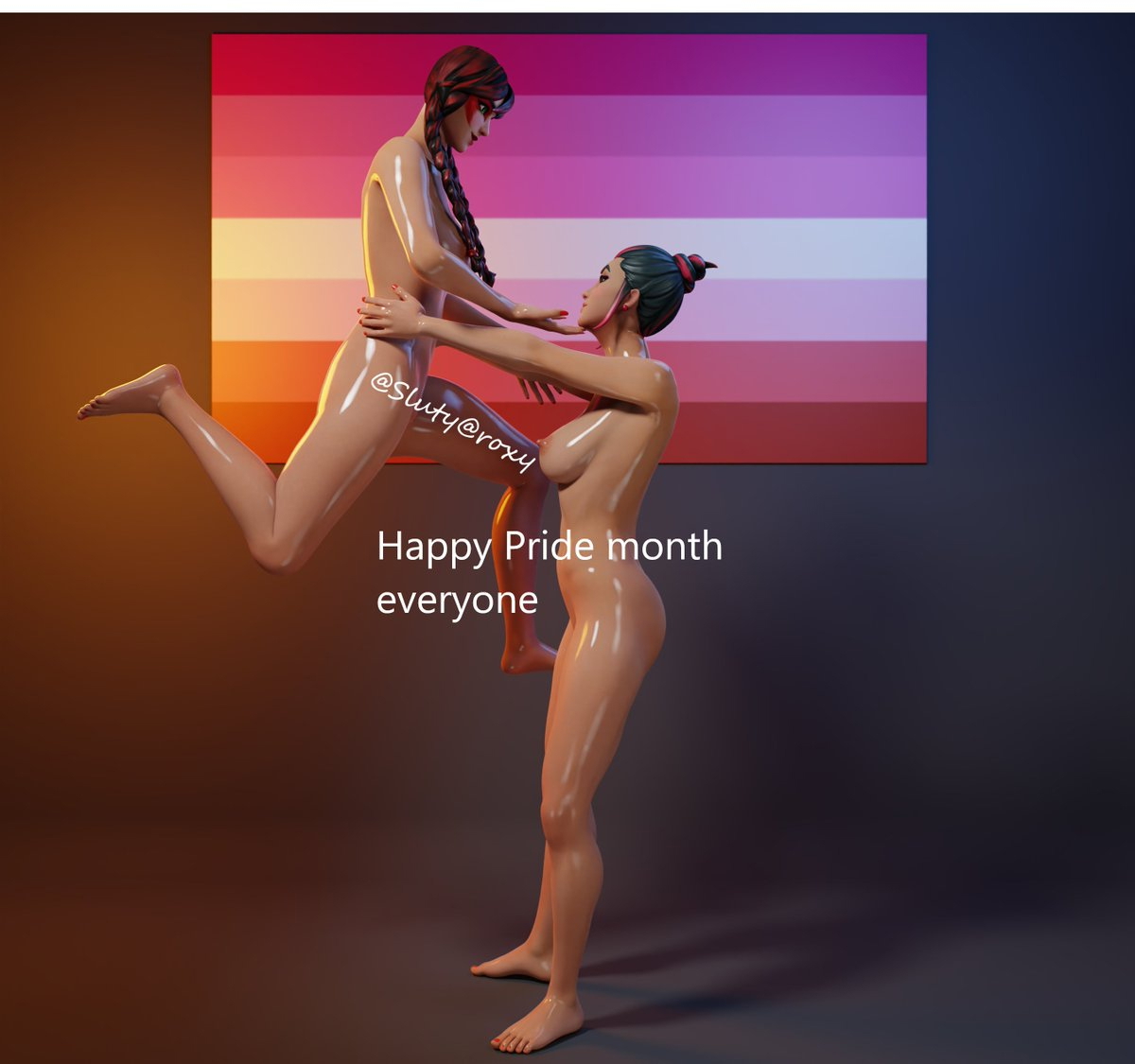 Fable and Singularity Couple Pose Happy Pride Month!  Love Model