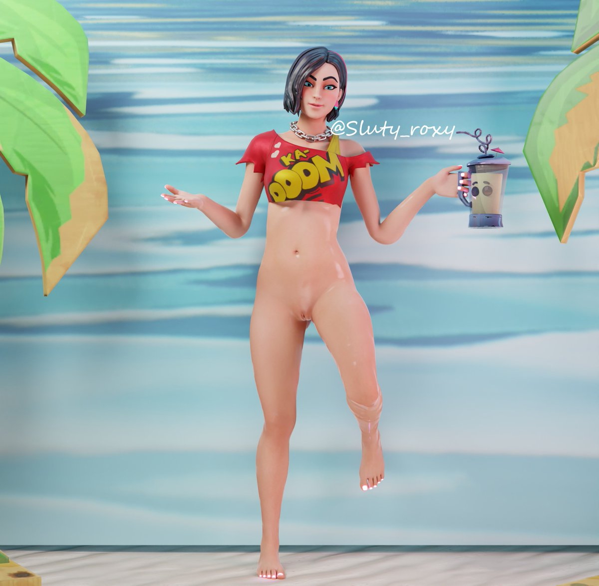 Roxy posing for her photoshoot for the summer pics Rox Tntina shirt is very nice on me Model by The_Lewdrex https://t.co/NSVz6bn6kC Roxy Photoshoot Summer Fashion 2