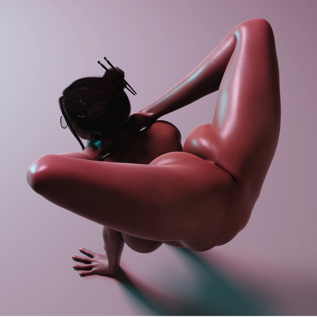 Flexible Agunesu Skyarsenic pixiv 3DCG 3DX OC DAZ3D Blender render nsfwtwt  Vtuber Nsfw 2