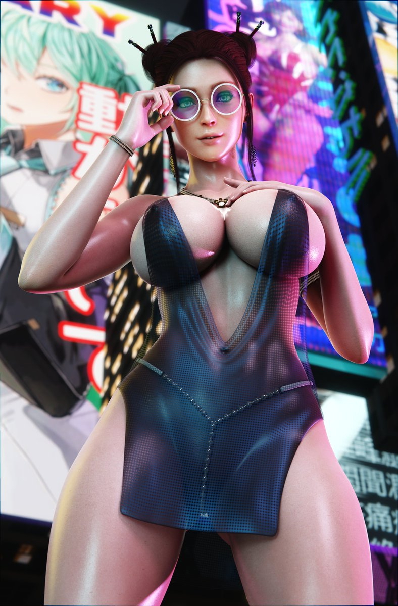 Agunesu Cyberpunk Socialite Skyarsenic_PIXIV Events and Outfit by DeserterX 3DCG 3DX OC DAZ3D Blender Render NSFWTWT  Cyberpunk Outfit Render