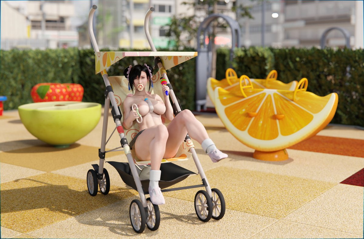Little Angel Tifa Skyarsenic Pixiv da da Baby NSFW 3DCG TifaLockhart 3DX Blender render  Cute Nsfw 2