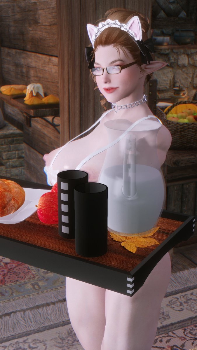 Neko Meido Skyarsenic Pixiv More pics 8 total at UwU  Nsfw Neko Maid Asian 3