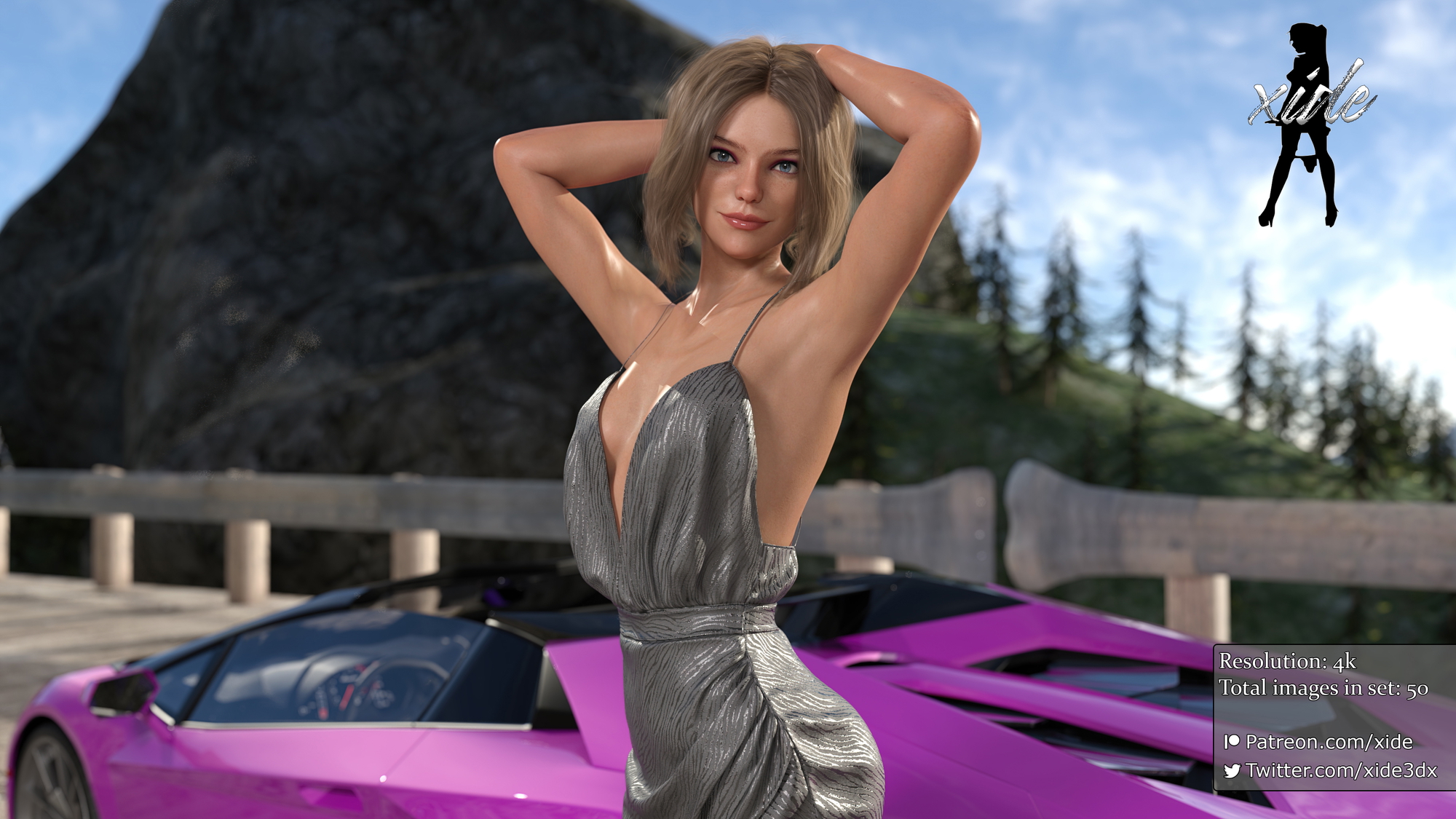 Evelynn - Roadside  Stockings Car Blonde
