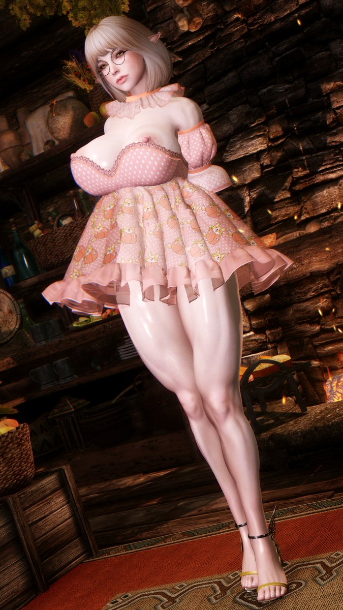 Conversion Release Esme Outfit for TBD TBD SE Skyarsenic pixiv Download link Modded Skyrim Conversion Release NSFW Skyrim Outfit Nsfw 3