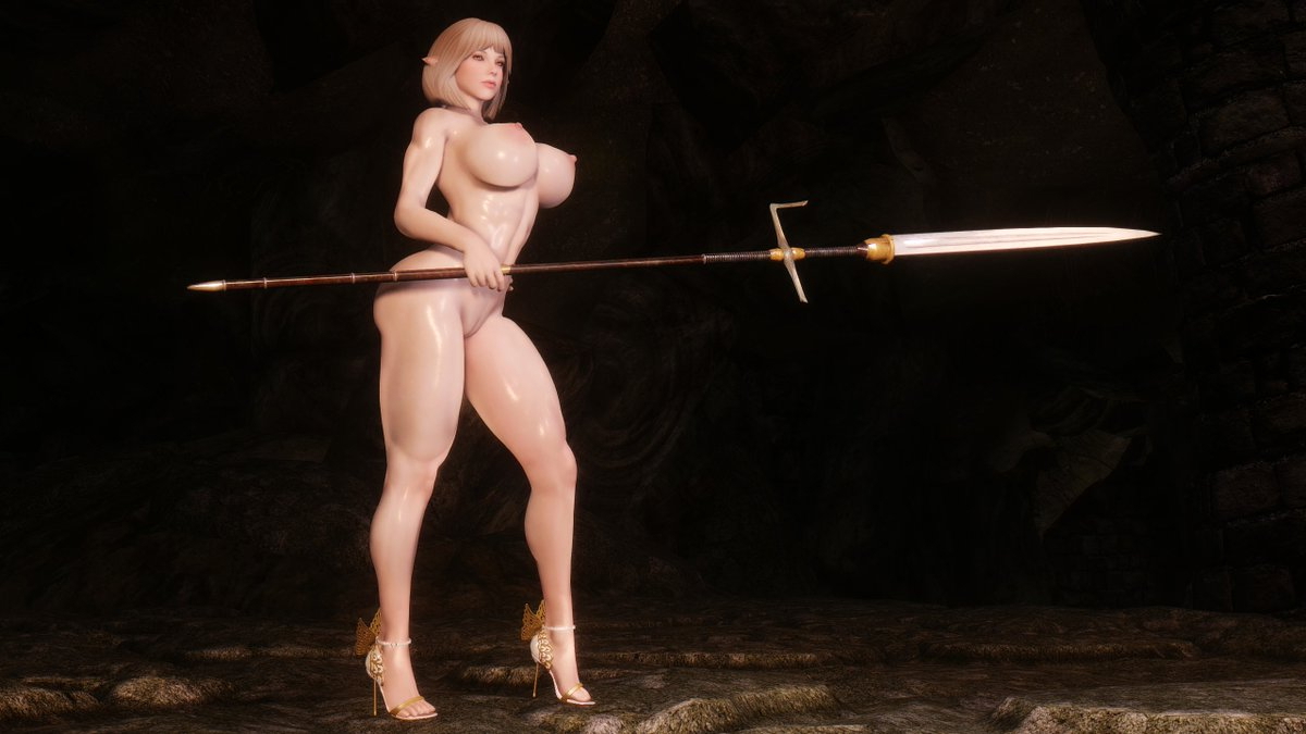 Minimalistic Warrior Skyarsenic pixiv Down to the most basics Modded Skyrim NSFW Skyrim Nsfw Warrior