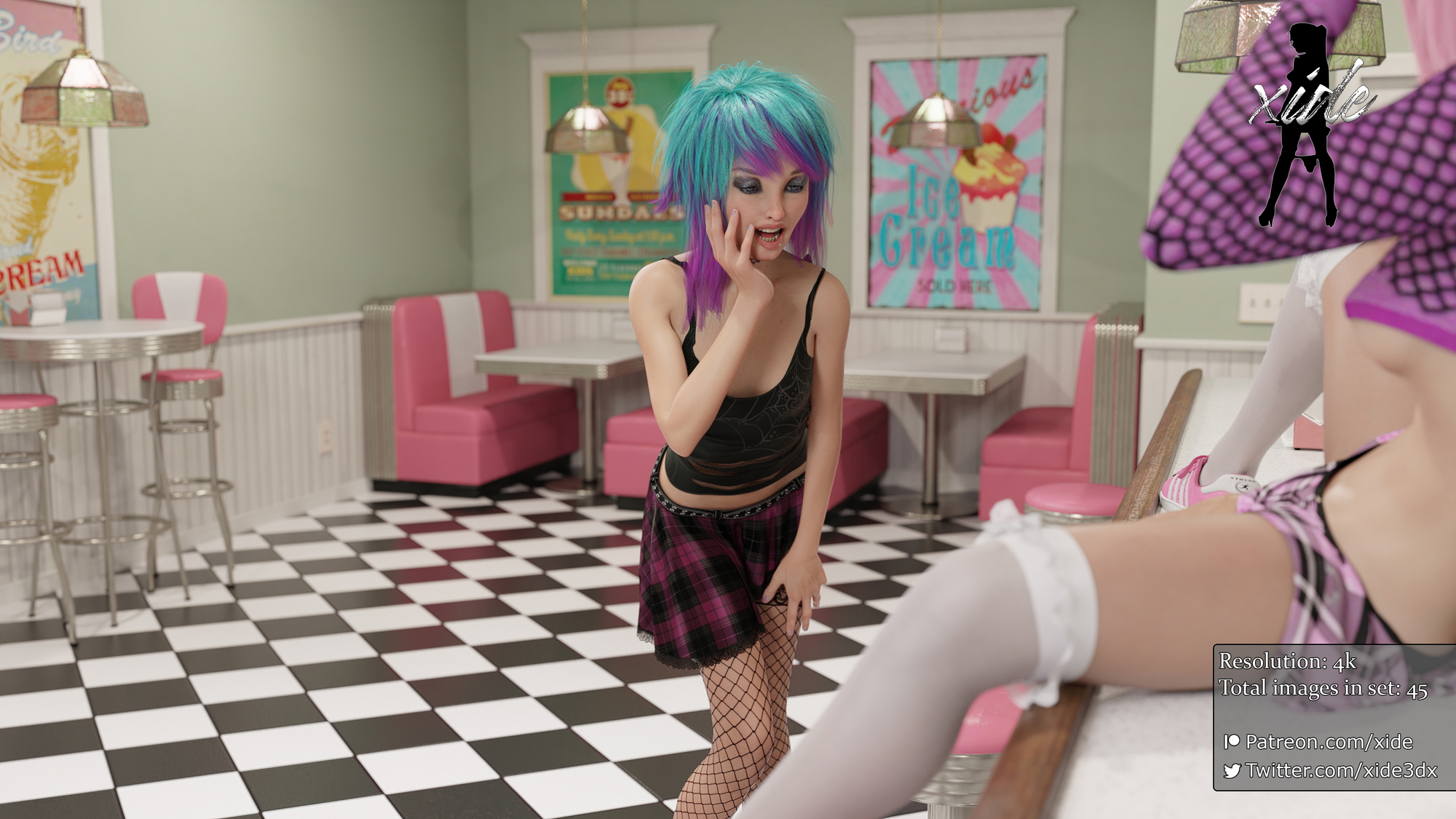 Triniti and Chloe - i scream...you scream...  Stockings Futa Dickgirl