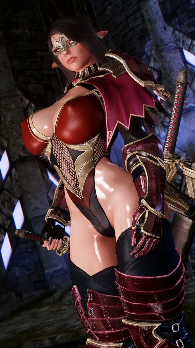 Ryan Reos Dark Elf Blader CBBE UUNP COCO UNNP BHUNP Skyim Modded Skyrim D'ark Elf