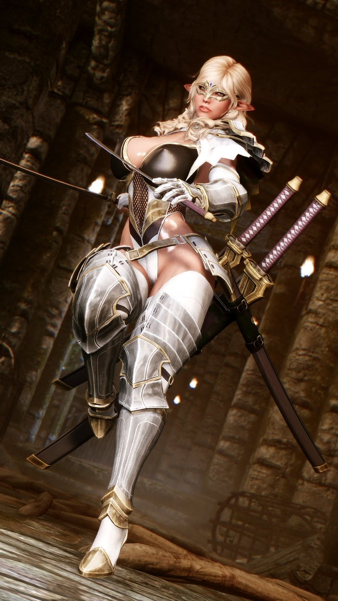 Ryan Reos Dark Elf Blader CBBE UUNP COCO UNNP BHUNP Skyim Modded Skyrim D'ark Elf 3
